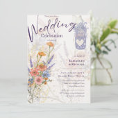 Invitation Mariage floral romantique florissant (Debout devant)