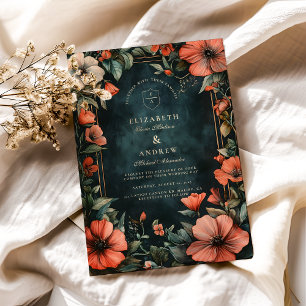 Invitation Mariage Floral Romantique Gothique