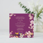 Invitation Mariage floral romantique Inséparable de Sangria (Debout devant)