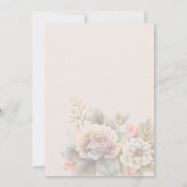 Invitation Mariage floral romantique ivoire rose bleu été (Dos)