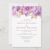 Invitation Mariage floral romantique Lilac Gold (Devant)
