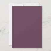 Invitation Mariage Floral Romantique Prune Profond (Dos)