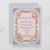 Invitation Mariage floral romantique Rococo (Devant / Derrière)