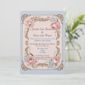 Invitation Mariage floral romantique Rococo (Debout devant)