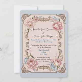 Invitation Mariage floral romantique Rococo