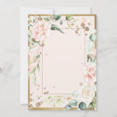 Invitation Mariage floral romantique rose (Dos)