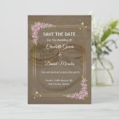 Invitation Mariage floral romantique Sauvez la date Invitatio (Debout devant)