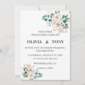 Invitation Mariage floral romantique simple (Devant)