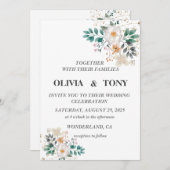 Invitation Mariage floral romantique simple (Devant / Derrière)