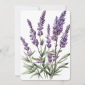 Invitation Mariage floral romantique violet de lavande (Dos)