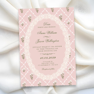 Invitation Mariage floral rose