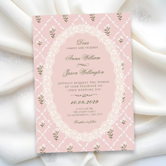 Invitation Mariage floral rose