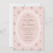 Invitation Mariage floral rose (Devant)