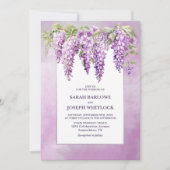 Invitation Mariage floral rose à la Wisteria (Devant)