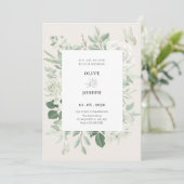 Invitation Mariage floral rose blanche (Debout devant)