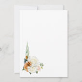 Invitation Mariage Floral Rose Blanche Orange Brûlé (Dos)