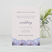 Invitation Mariage floral rose bleu foncé (Debout devant)
