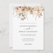 Invitation Mariage floral rose-bleu neutre (Devant)