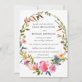 Invitation Mariage floral rose boho moderne (Devant)
