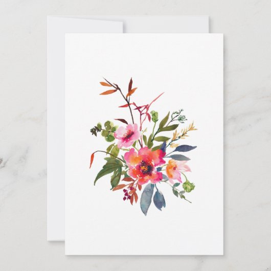 Invitation Mariage floral rose boho moderne (Dos)