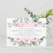 Invitation Mariage Floral rose Boho moderne (Debout devant)