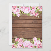 Invitation Mariage Floral rose bois rustique (Dos)