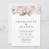 Invitation Mariage floral rose Brown Boho moderne (Devant)