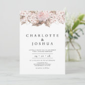 Invitation Mariage floral rose Brown Boho moderne (Debout devant)
