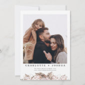 Invitation Mariage floral rose Brown Boho moderne (Dos)