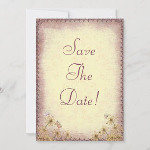 Invitation Mariage Floral Rose Brun Vintage  Enregistrez La D
