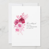 Invitation Mariage Floral Rose Chaud (Dos)