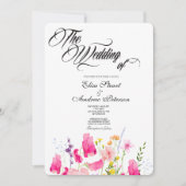 Invitation Mariage Floral Rose Chaud de Luxe (Devant)