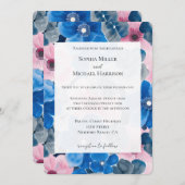 Invitation Mariage floral rose chic (Devant / Derrière)