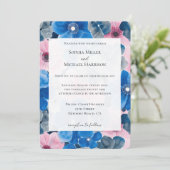 Invitation Mariage floral rose chic (Debout devant)