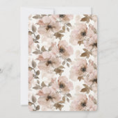 Invitation Mariage floral rose crème (Dos)