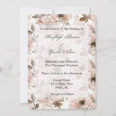 Invitation Mariage floral rose crème (Devant)