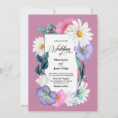 Invitation Mariage floral rose Daisy (Devant)