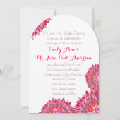 Invitation Mariage floral rose de prune de framboise (Devant)