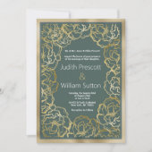 Invitation Mariage floral rose doré roux romantique (Devant)