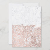 Invitation mariage floral Rose en marbre blanc (Dos)