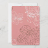 Invitation Mariage floral rose esquissé (Dos)