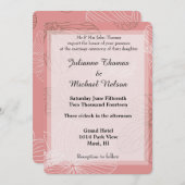 Invitation Mariage floral rose esquissé (Devant / Derrière)