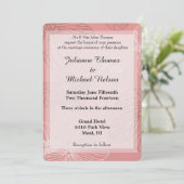 Invitation Mariage floral rose esquissé (Debout devant)