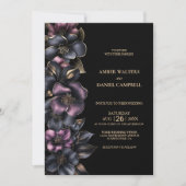 Invitation Mariage floral rose et gris élégant (Devant)