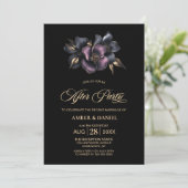 Invitation Mariage floral rose et gris poussiéreux après la f (Debout devant)