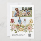 Invitation Mariage Floral Rose et Jaune (Dos)