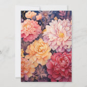 Invitation Mariage floral rose et or (Dos)
