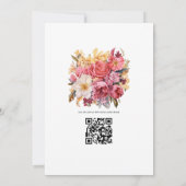 Invitation Mariage floral rose et or (Dos)