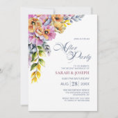 Invitation Mariage floral rose et orange après la fête (Devant)