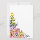 Invitation Mariage floral rose et orange vibre (Dos)